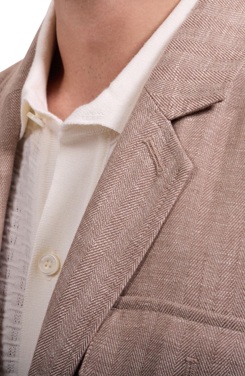 Bugatchi Linen Safari Jacket, Alternate, color, Tobacco