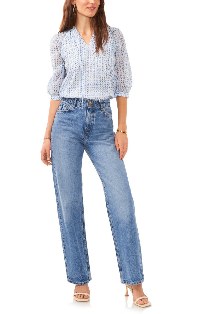 Vince Camuto Balloon Sleeve Peasant Top, Alternate, color, 