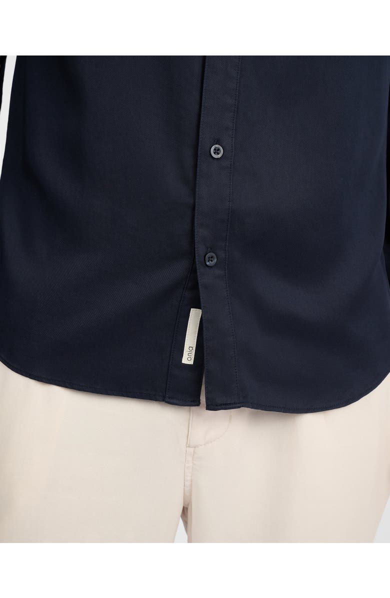 Onia Lyocell Long Sleeve Shirt, Alternate, color, Midnight