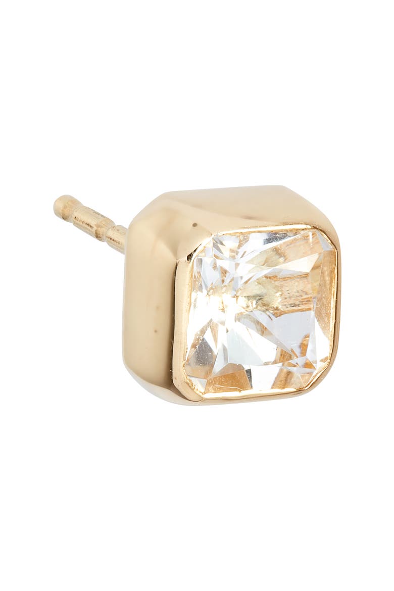 Cleo Jaeda Square Topaz Stud Earrings, Alternate, color, YELLOW GOLD