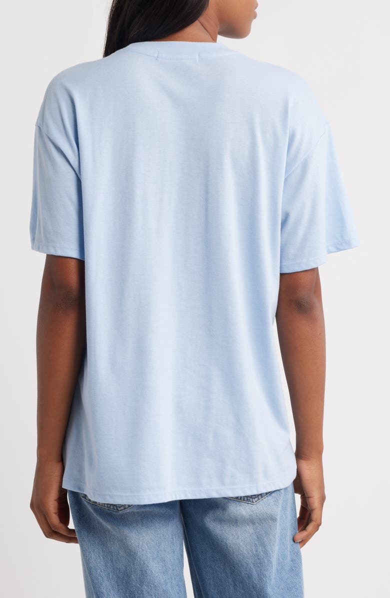 Vinyl Icons Girl Dinner Cotton Blend Graphic T-Shirt, Alternate, color, Light Blue