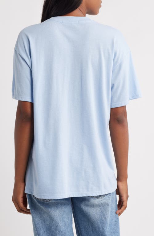 Vinyl Icons Girl Dinner Cotton Blend Graphic T-shirt In Blue