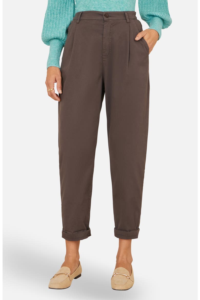 Cotton Canvas Chino Trousers, Main, color, Brown