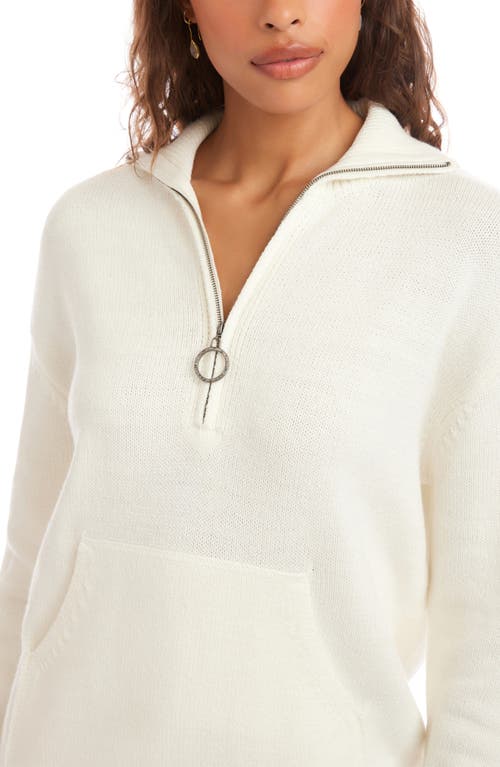 Karen Kane Half Zip Sweater In White