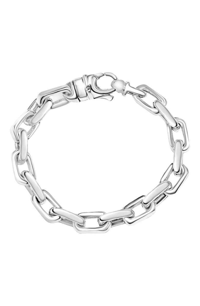Bliss Diamond Solid 141.2gram Platinum 9.5mm Heavy Link Lobster Clasp Bracelet 8", Main, color, 