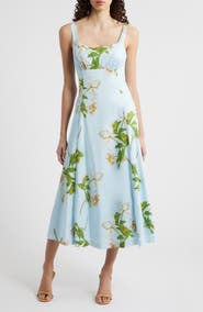 Julia Jordan Floral Square Neck Cotton Dress