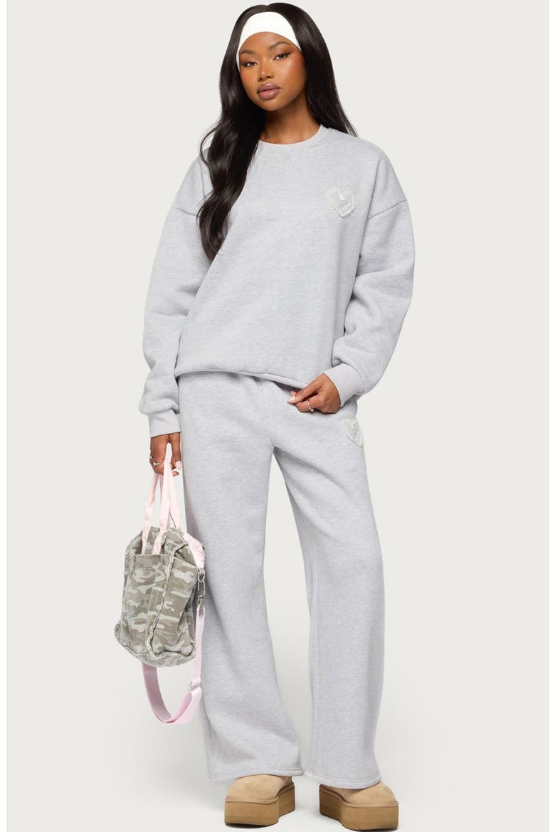 Love Edikted Oversized Sweatshirt, Alternate, color, GRAY-MELANGE