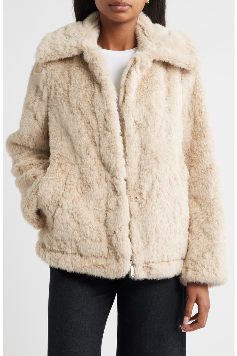 Faux Fur Jacket, Alternate, color, NATURAL
