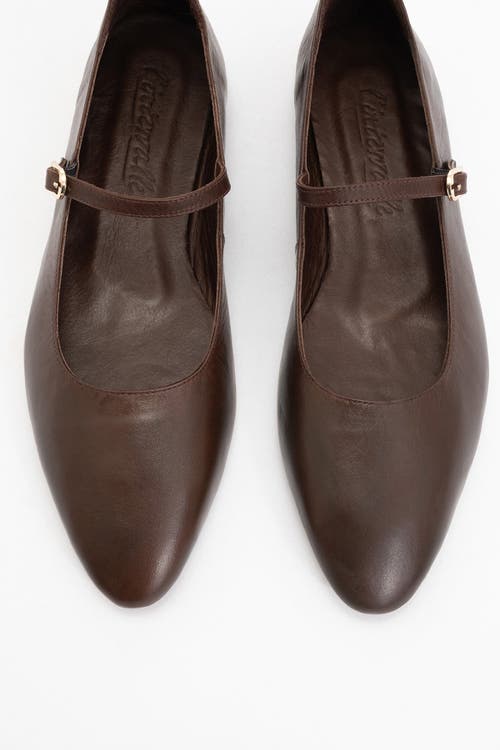 Forever & Always Shoes Lara Leather Mary Jane Flats In Brown Leather
