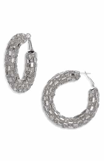 Tasha Beaded Rhinestone Hoop Earrings
