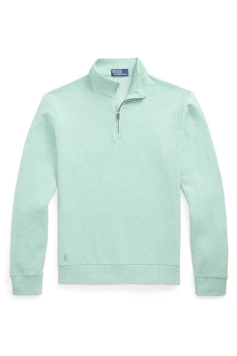 Textured Double Knit Quarter Zip Pullover, Alternate, color, SCOTCH PINE HEATHER/ BLACKBOOT