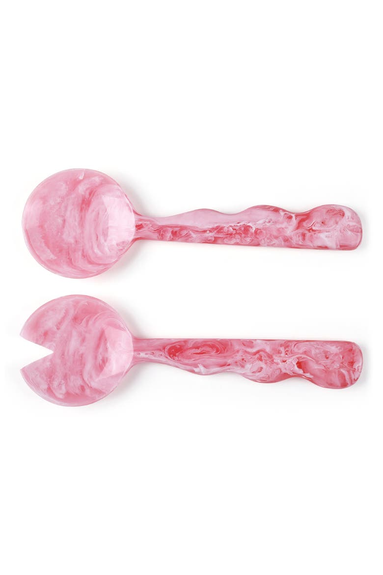 Set of 2 Resin Salad Servers, Main, color, PINK