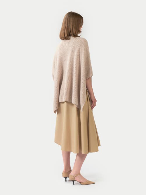 Gobi Mongolian Cashmere Organic Colour Rib-knit Cashmere Poncho In Brown