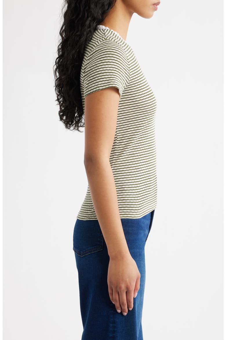 Textured Knit Crewneck Top, Alternate, color, TEXTURED RIB STRIPE OLIVE MOSS