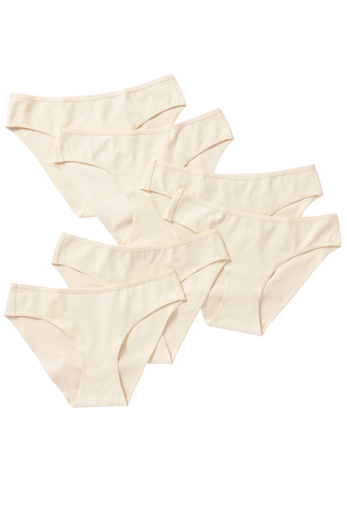 Yellowberry Everyday Cotton Undie 6pk In Beige