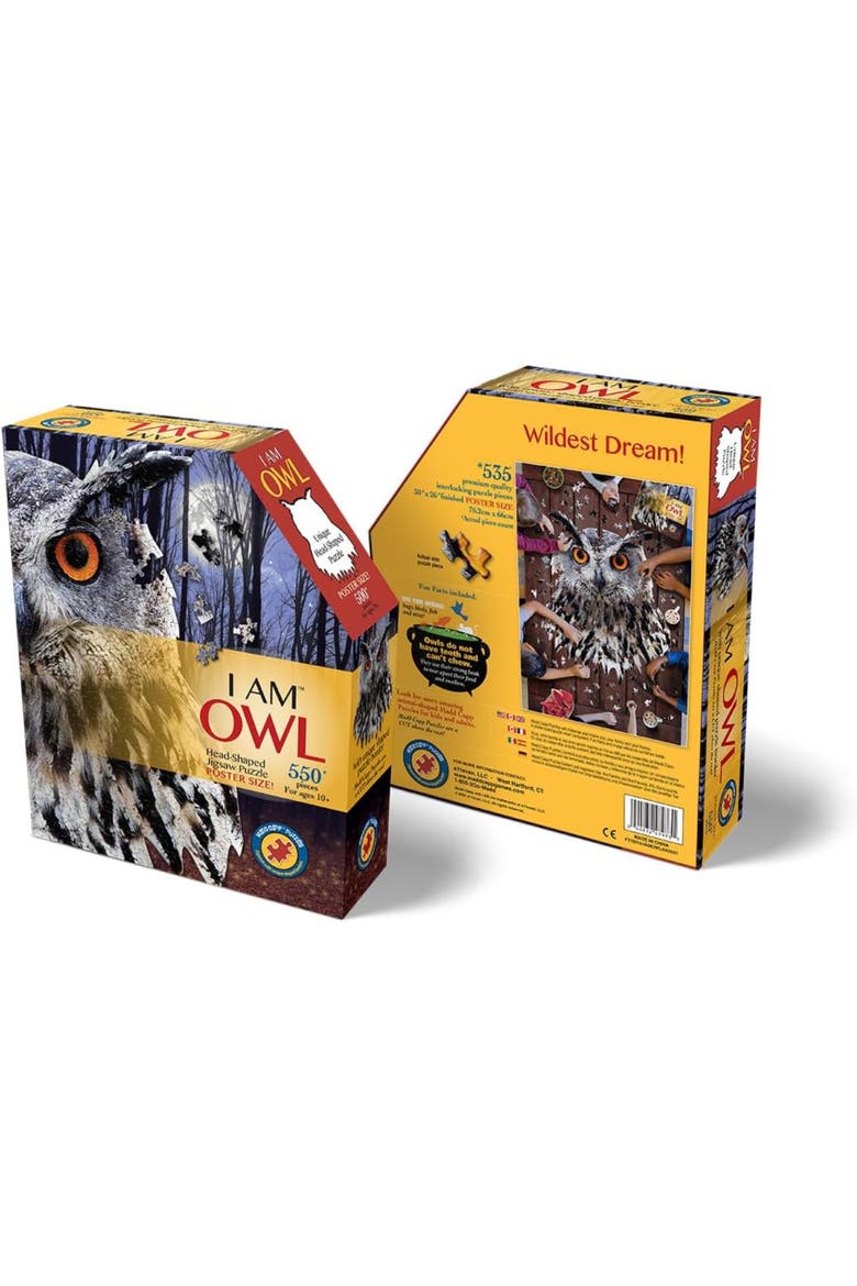 I Am Owl 550 Piece Animal Shaped Jigsaw Puzzle, Alternate, color, Multicolored
