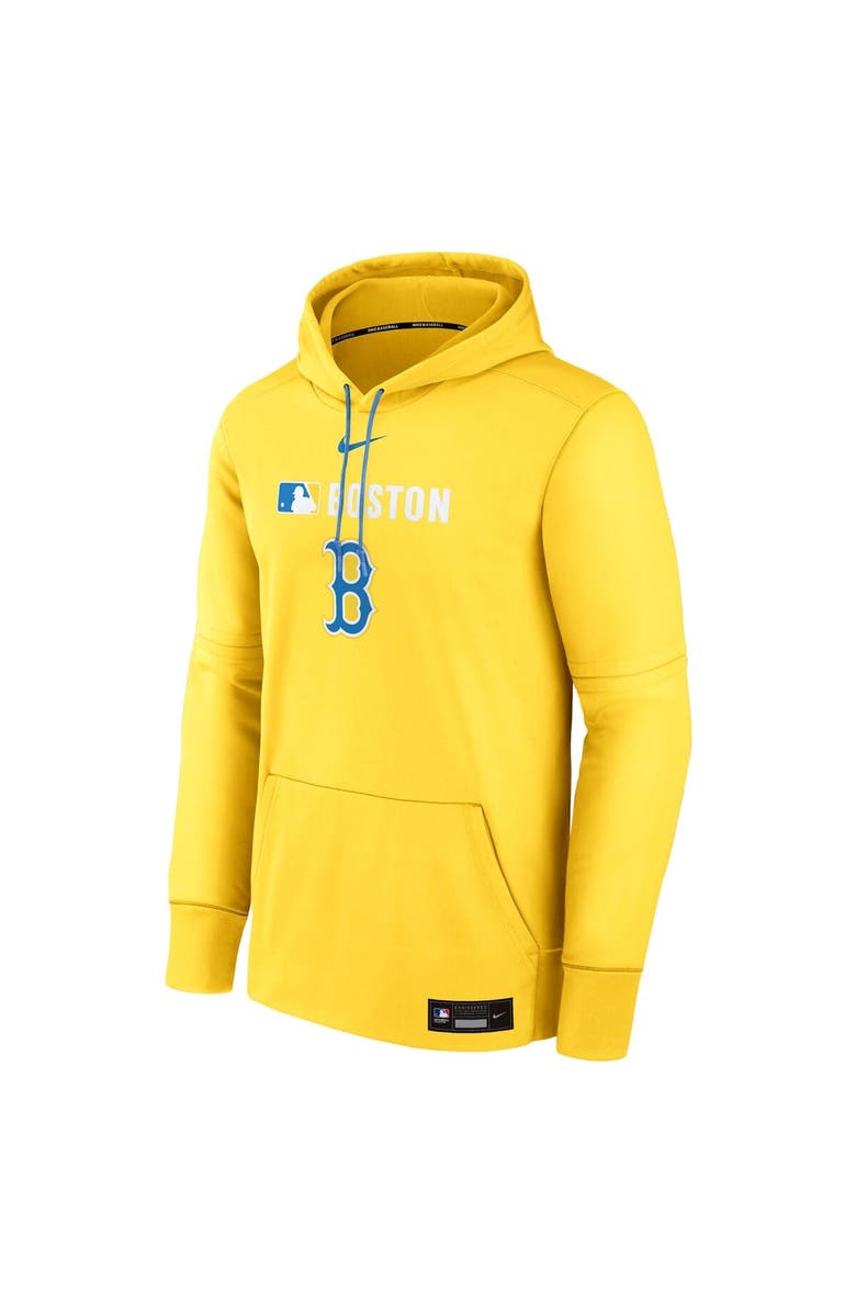 Nike Men's Nike  Gold Boston Red Sox Authentic Collection City Connect Therma Pullover Hoodie, Alternate, color, 