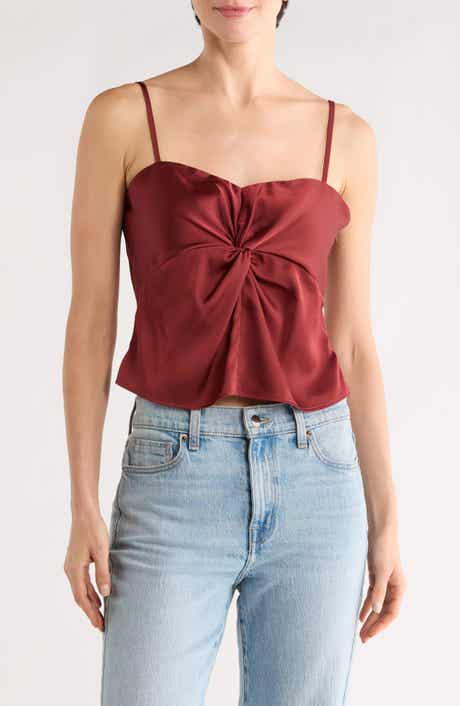 SUNDAY EDITION Twist Front Satin Camisole