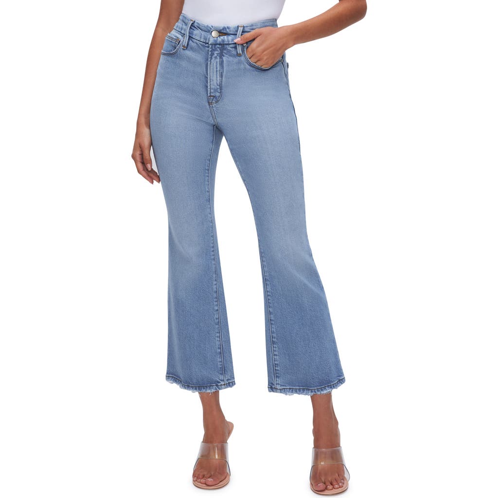 Good American Good Legs Crop Flare Jeans In Indigo In Blue
