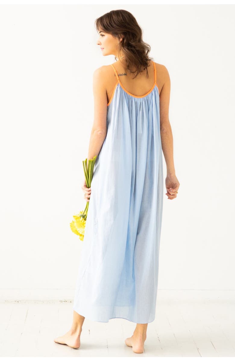 SALUA The Marigold Cotton Lounge Dress, Alternate, color, Periwinkle/Neon Pink