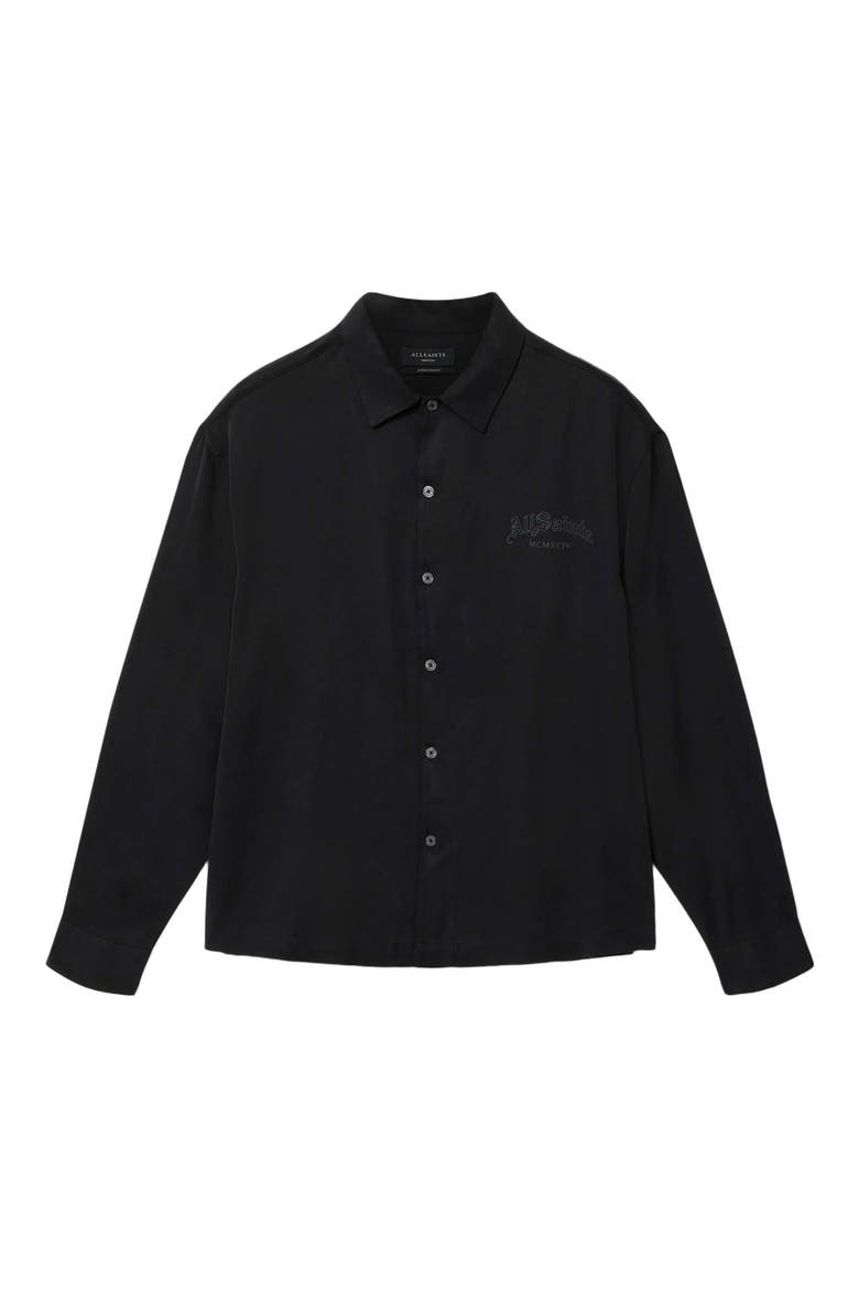 Soul Long Sleeve Oversized Lyocell Shirt, Alternate, color, ORCA BLACK