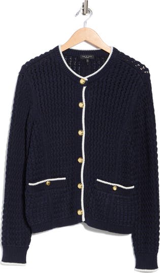 rag & bone Daria Textured Cotton Blend Cardigan | Nordstromrack