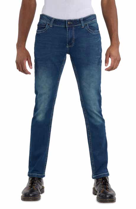 Saddle Stitch Stretch Straight Leg Jeans