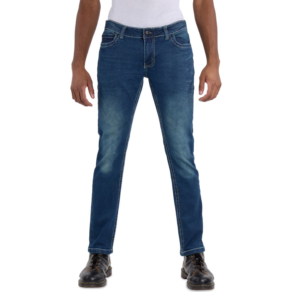 X-ray Xray Saddle Stitch Stretch Straight Leg Jeans In Blue