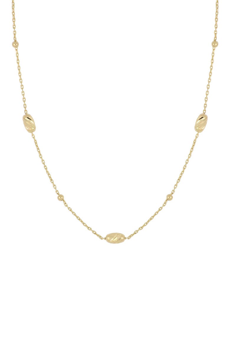 14K Gold Station Necklace, Main, color, 14KY