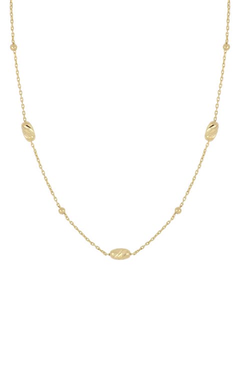 14K Gold Station Necklace