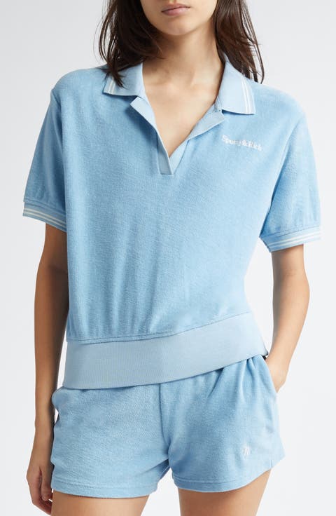 Serif Logo Cotton Terry Polo