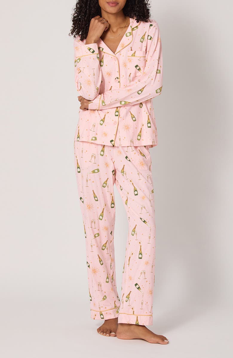 BedHead Pajamas Print Jersey Pajamas, Main, color, Pop Fizz Clink