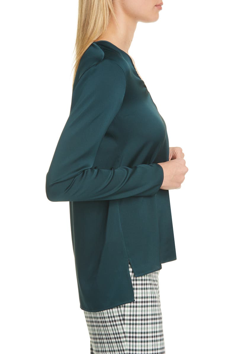 BOSS Ivala V-Neck Stretch Silk Blouse, Alternate, color,