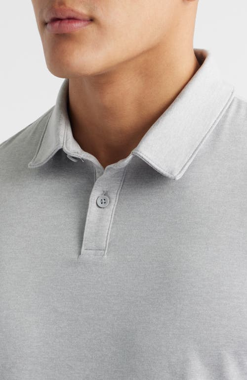 Zella Dynamic Train Polo In Grey Silk Light Heather