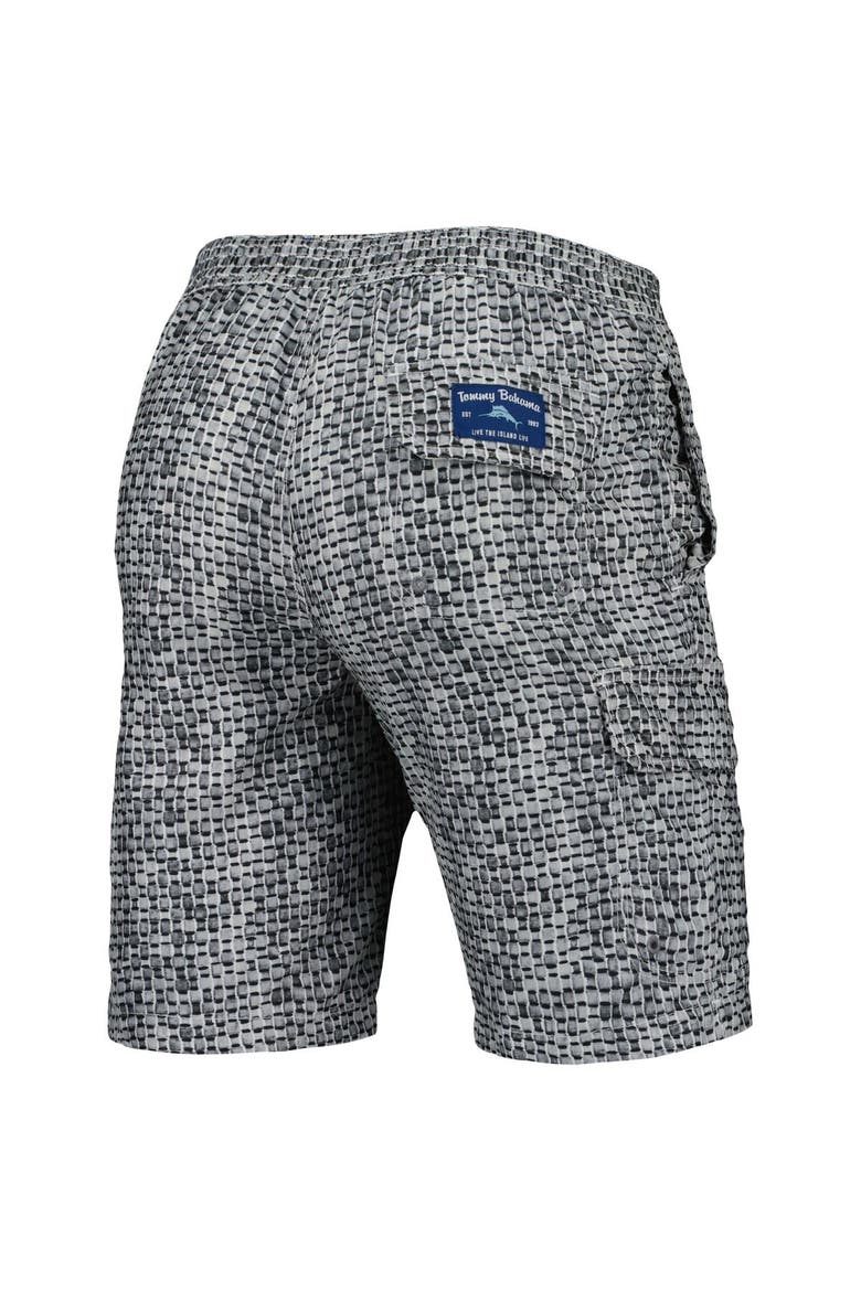 Men's Tommy Bahama Gray Washington Commanders Baja Geo Wave Swim Shorts, Alternate, color, Gray