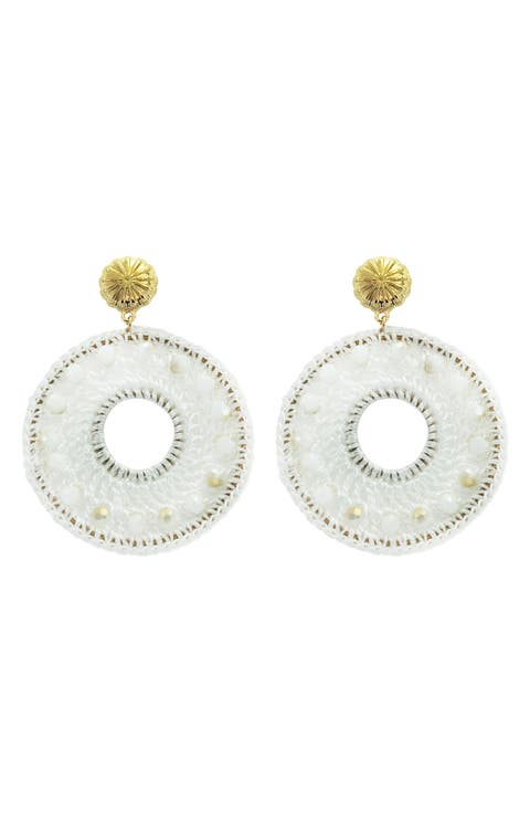 Woven Circle Drop Earrings