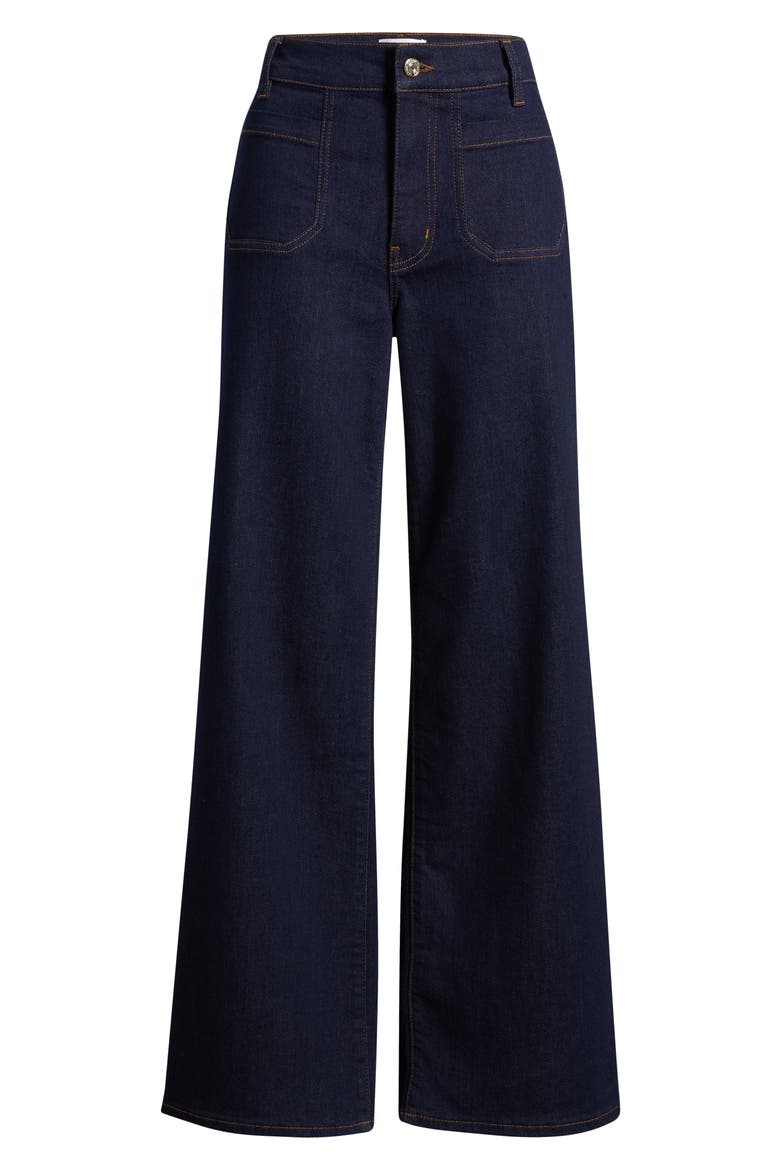 Le Slim Palazzo Patch Pocket High Waist Wide Leg Jeans, Alternate, color, RINSE