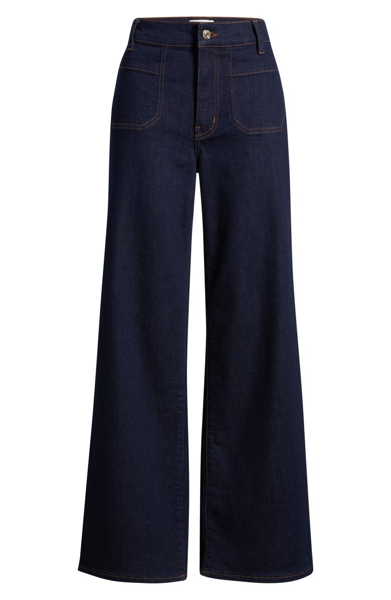 FRAME Le Slim Palazzo Patch Pocket High Waist Wide Leg Jeans, Alternate, color, Rinse
