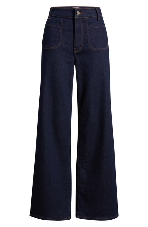 Frame Womens The Anchor Cropped Stretch-denim Jeans Navy Raw Fray In Blue