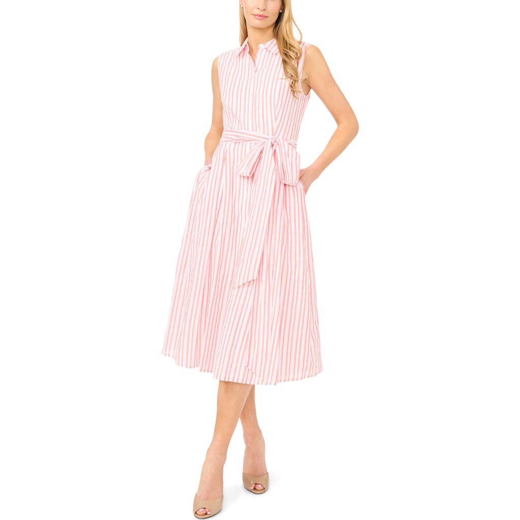 Ted Baker Charlie Stripe Seersucker Midi Dress In Red