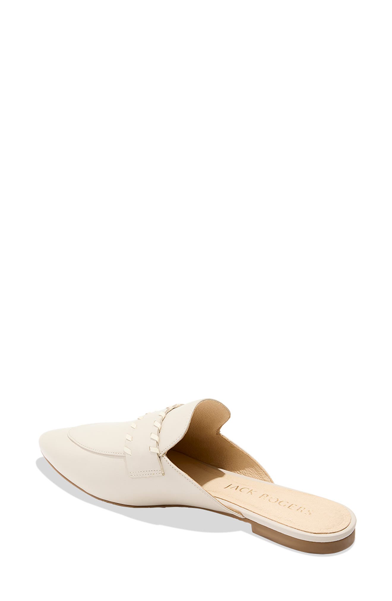 Jack Rogers Beacon Stitch Pointed Toe Mule, Alternate, color, Pumice/ Ivory