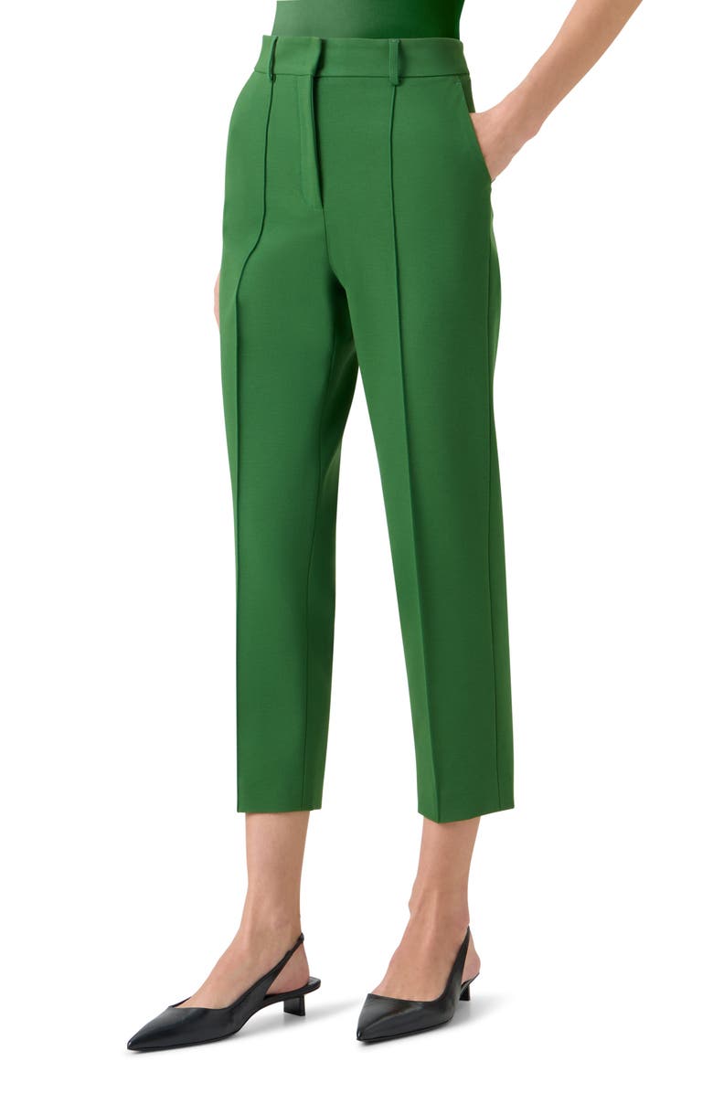 Akris punto High Waist Signature Jersey Pants, Alternate, color, Green