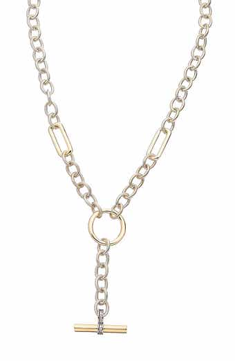 Juvell Two-Tone Textured Y-Necklace