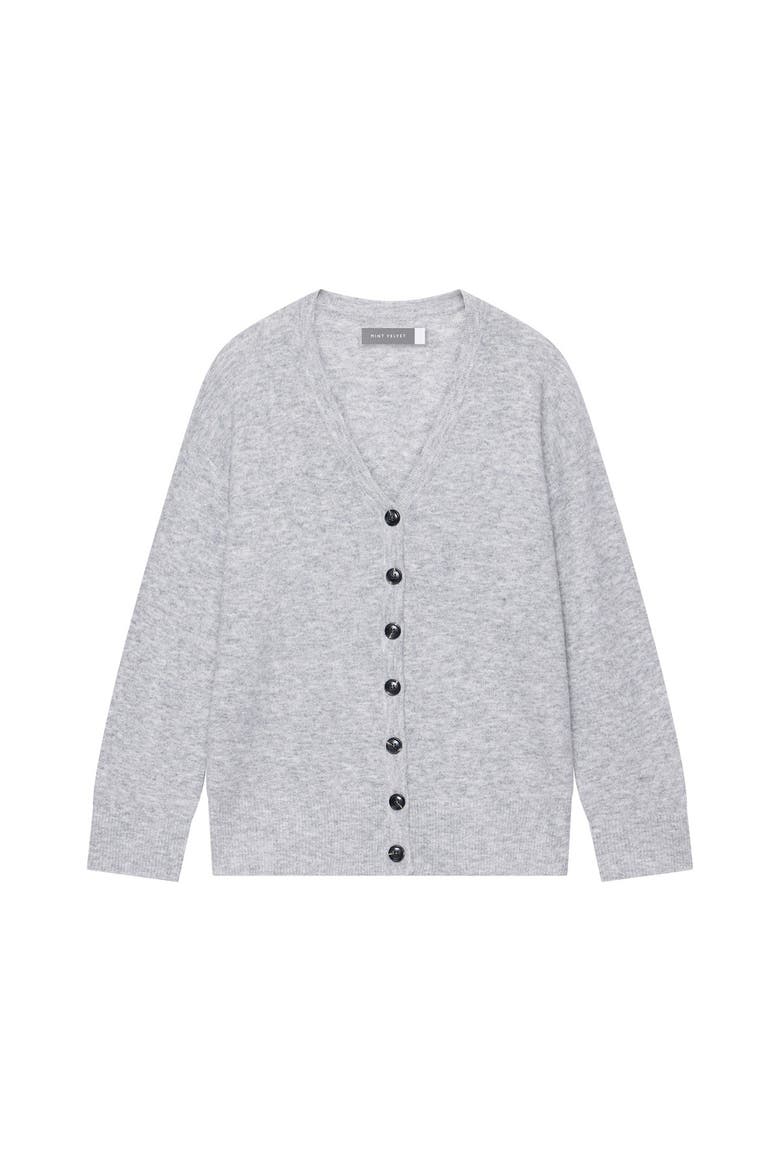 V-Neck Knit Cardigan, Alternate, color, Grey