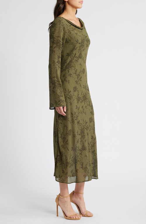 Wayf Cassandra Floral Long Sleeve Midi Dress