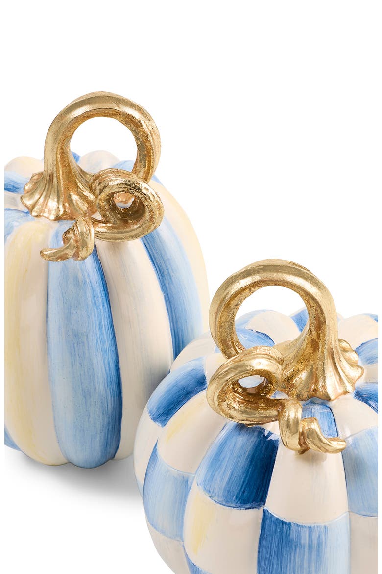 Royal Check & Stripe Petite Set of 2 Pumpkins, Alternate, color, BLUE