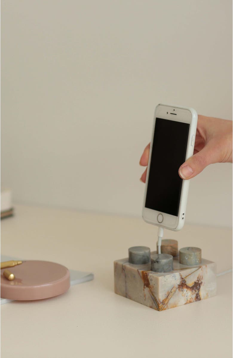 DAR PROYECTOS Gemstone Brick Phonestand - Creamy Soapstone, Alternate, color, 
