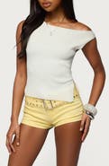 EDIKTED Myrah Rib Off the Shoulder Tank