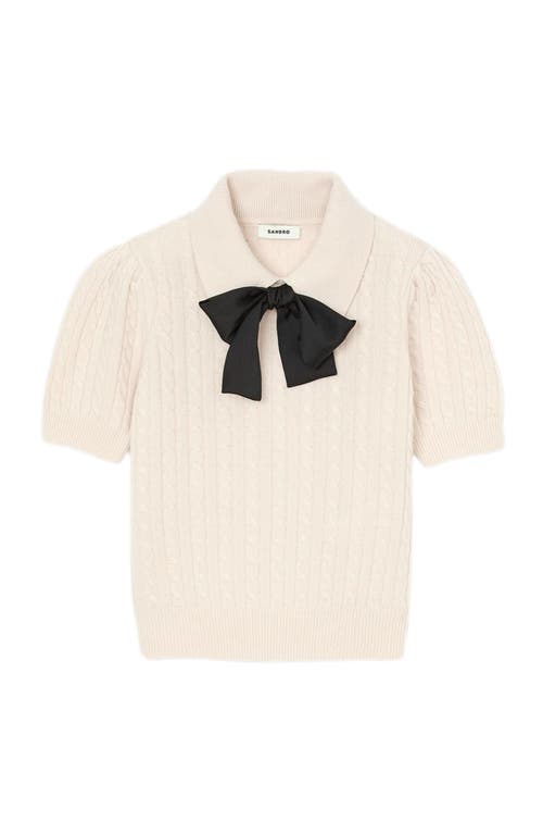 Sandro Polo-neck Knit Sweater In Neutral