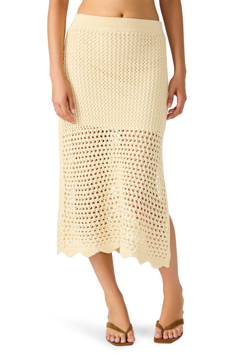 Tiffani Open Stitch Midi Skirt, Main, color, NATURAL